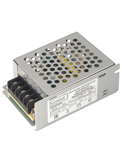 Драйвер светодиодный IP20, 35 Вт, для лент 12В, 86х58х33 мм, General Lighting Systems, GDLI-35ВТ-IP20-12В, 512300