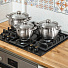 Набор посуды нержавеющая сталь, 6 предметов, кастрюли 1.9,2.9,3.9 л, индукция, Daniks, Классика, SD-6 - фото 15