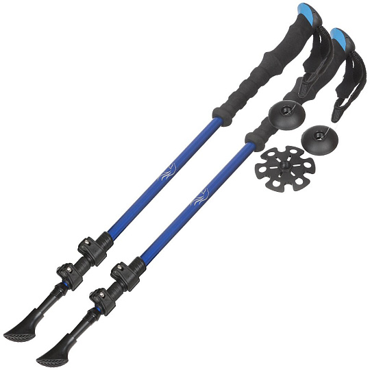 Палки для скандинавской ходьбы, 65-135 см, 2 шт, рост 145-200 см, зимнии и летнии кольца, телескопические, Чингисхан, 118055