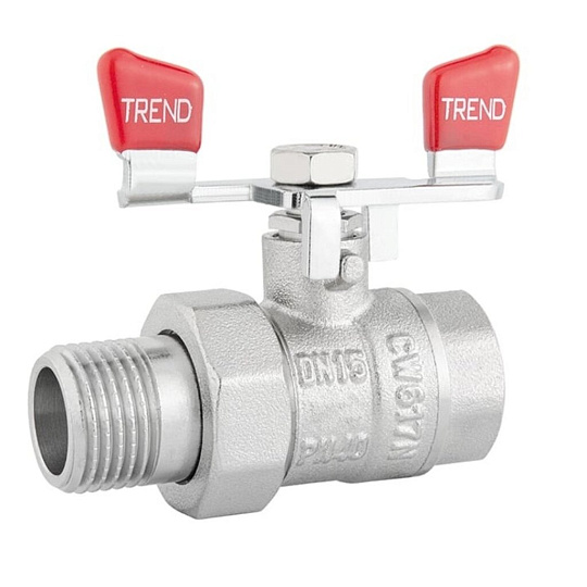 Кран для воды с американкой 3/4", прямой, ручка-бабочка, ProFactor