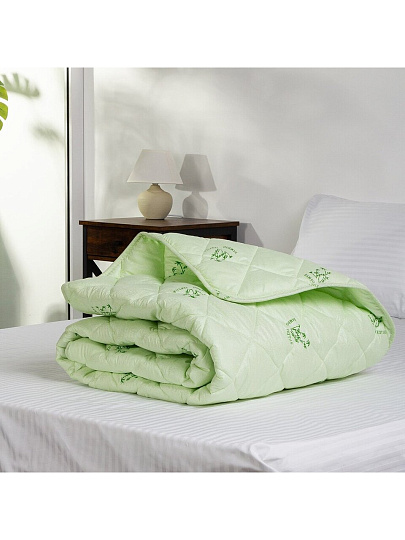 Одеяло 2-спальное, 172х205 см, Бамбук, 50% бамбук, 50% полиэстер, 250 г/м2, всесезонное, чехол 100% полиэстер, кант, Майская ночь