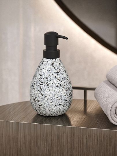 Дозатор для жидкого мыла, Zenfort, Granite, керамика, 17x8.5x8.5 см, 380 мл, 106668