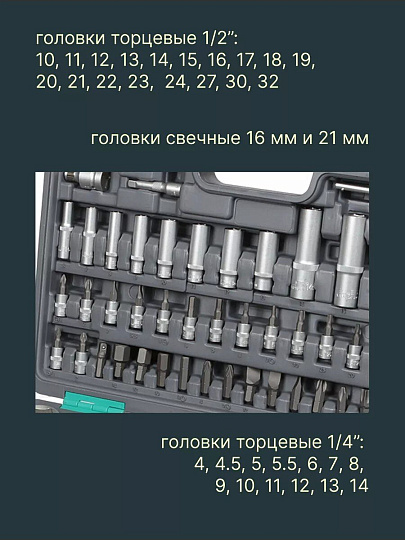 Набор слесарных инструментов Stels, 14106, 1/2", 1/4", сталь, кейс, 94 предмета