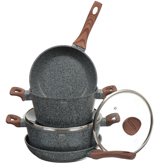 Набор посуды из алюминия Berlinger Haus Forest Line 1562-ВН (кастрюли, сковороды, крышки), 4 предмета
