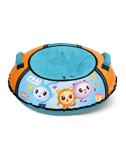 Санки-ватрушка Nika, Малышарики, 70 см, 70 кг, с буксировочным тросом, с ручками, ТБ1-70/МШ1