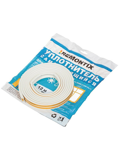 Уплотнитель P, 9х5.5 мм, 6 м, белый, Remontix, REMPW00006/SILAPW6