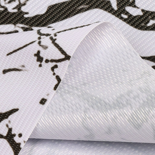 Скатерть 140х180 см, ПВХ, Dekorelle, бело-черная, A506_180х140