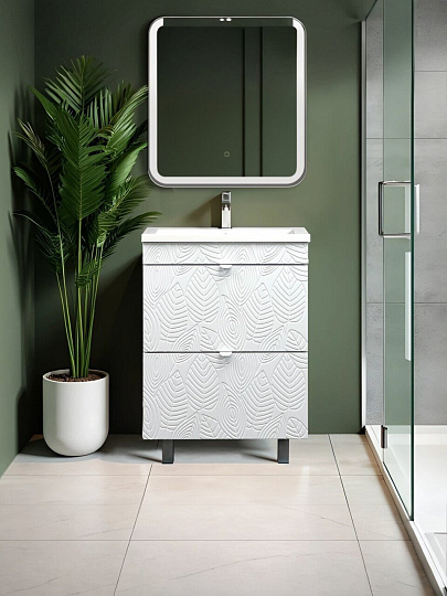 Тумба TOPPUS GOFFRE FLORA 60 белый soft touch под умывальник Art 60