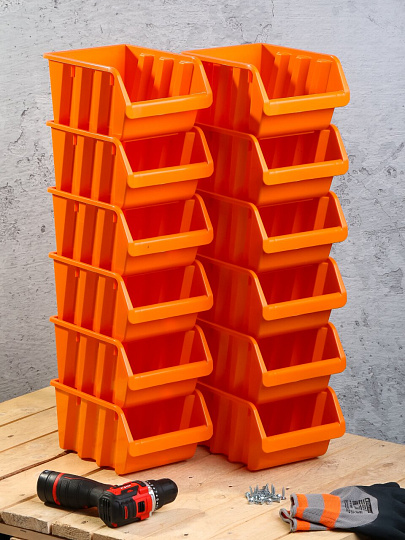 Ящик для метизов, 24.5х17х12.5 см, пластик, Bartex, набор 12 шт