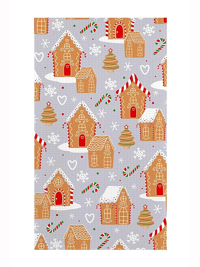 Полотенце кухонное вафельное, 45х60 см, 100% хлопок, Самойловский текстиль, Имбирная сказка, Вид 2, Россия