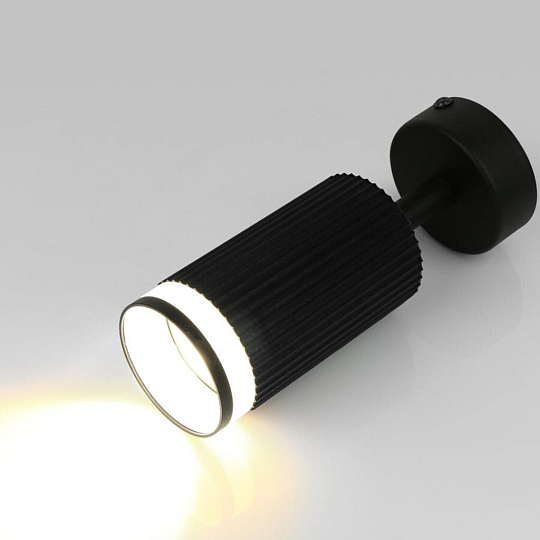 Светильник на основании General Lighting Systems, Полосы, 50 Вт, GU10, на 1 лампочку, IP20, d5.5х6х10 см, боковое рассеивание, Спот, черный, 661876