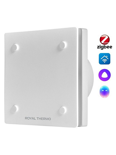 Вентилятор вытяжной настенный, Royal Thermo, установочный диаметр 100 мм, 12 Вт, 95 м³/ч, обратный клапан, белый, RAFC 100 White, НС-1608378