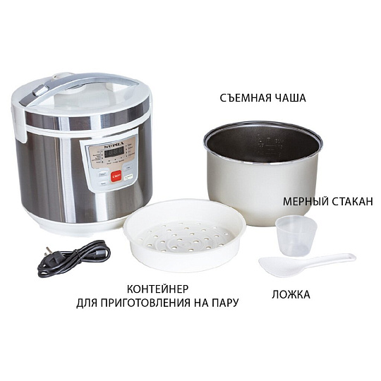 Мультиварка Supra, MCS-4115, 11 программ, 5 л, 900 Вт, тефлоновое покрытие чаши, антипригарное покрытие