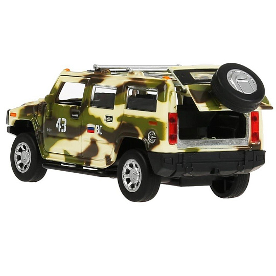 Машина Технопарк, Hummer, 12 см, инерционная, HUM2-12SLMIL-GN, комуфляжная