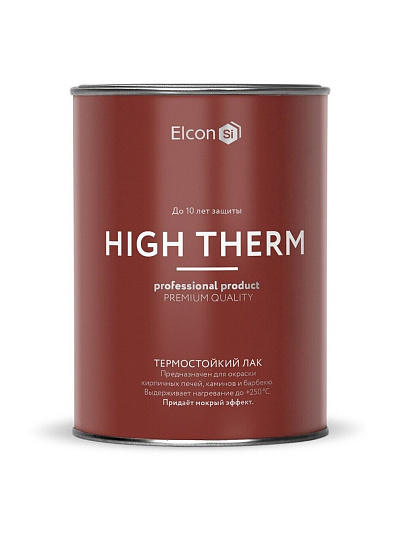 Лак Elcon, High Therm, 00-00002950, бесцветный, для внутренних и наружных работ, 1 л