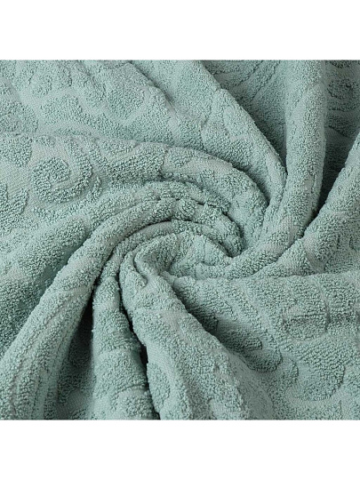 Плед евро, 220х240 см, подарочная коробка, жаккард, 100% хлопок, Karteks, Damask 16, бирюзовый