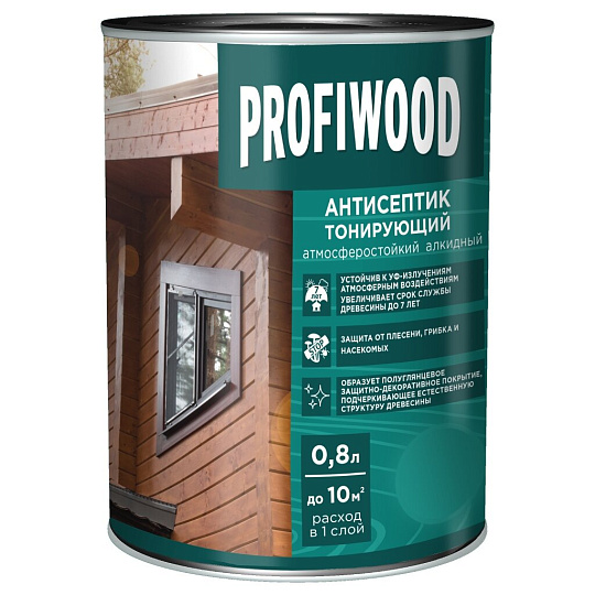 Антисептик Profiwood, для дерева, тонирующий, калужница, 0.7 кг