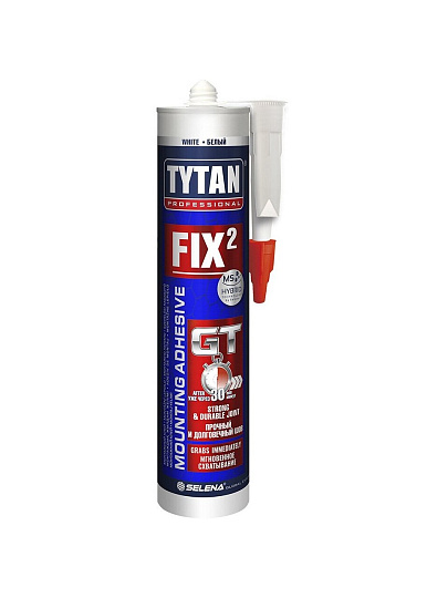 Клей Tytan, монтажный, белый, однокомпонентный, 290 мл, 73891, Fix² GT