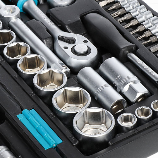 Набор слесарных инструментов Bartex, 1/2", 1/4", 6-гранный, сталь, кейс, 82 предмета