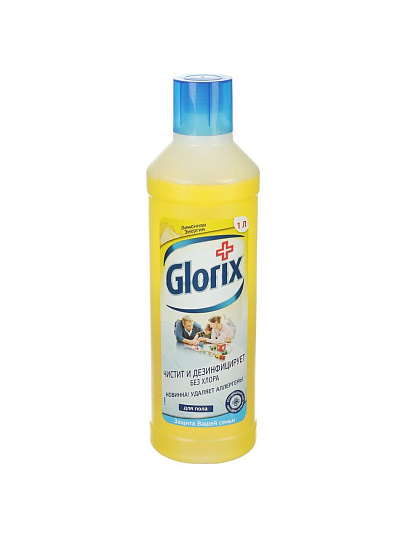 Средство для мытья полов Glorix, Лимонная энергия, 1 л, 67047221/67940172