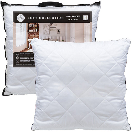 Подушка 70 х 70 см, Файбер, Лофт, чехол микрофибра 100% полиэстер, кант, IVVA, ПФМстм-77
