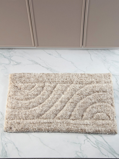 Коврик для ванной, 0.5х0.8 м, микрофибра, серый, Silvano, Лиона, полосы