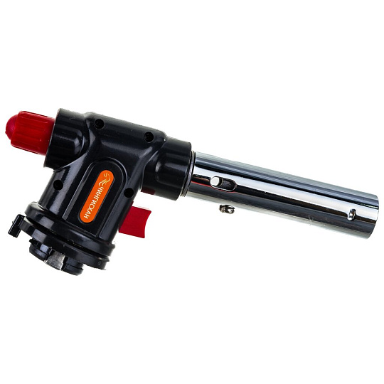 Горелка газовая 150х40х65 мм, пьезо, цанговый захват, широкое сопло, Чингисхан, G-18, 333094