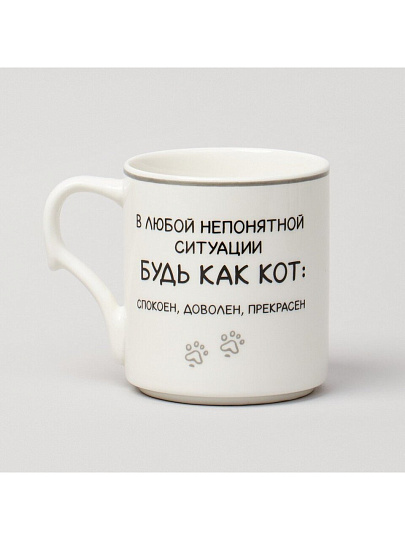 Кружка фарфор, 4 шт, 368 мл, Meow, Lefard, 153-946, металлическая подставка