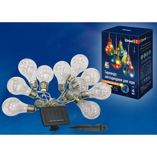 Фонарь садовый Uniel, Bulbs USL-S-126/PT4000, на солнечной батарее, подвесной, 40*0.06 Вт, пластик, 10х19 см