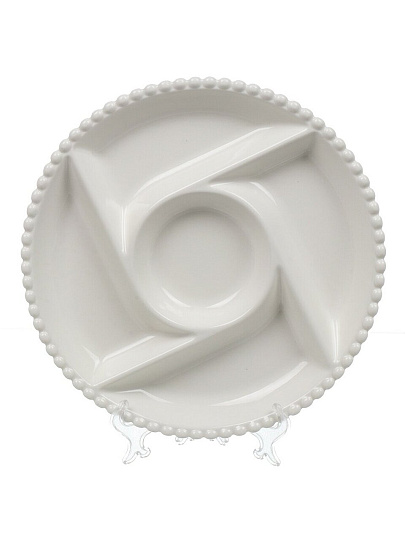 Менажница фарфор, 26.5х3 см, 5 секций, круглая, Lefard, Pearl, 761-096