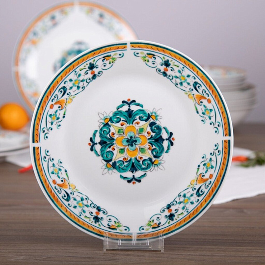 Тарелка десертная, фарфор, 20 см, круглая, Средиземноморский бриз, Korall, YQ1936