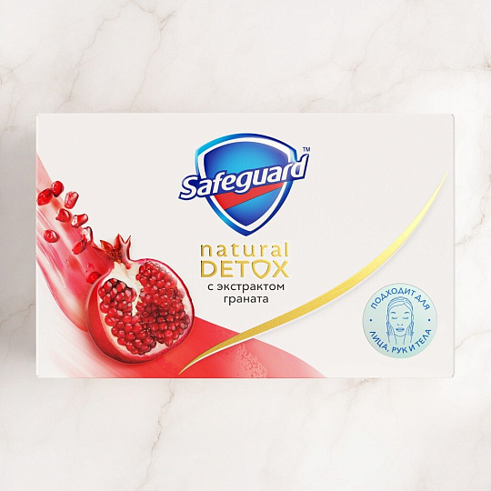 Набор подарочный для женщин, Safeguard, Natural Detox, мыло с экстрактом граната + косметическая повязка для волос