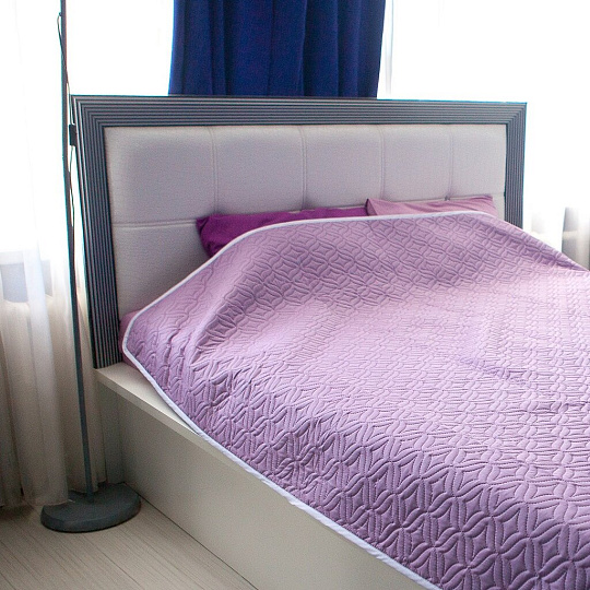 Покрывало евро, 220х200 см, полиэстер, стеганое, Mona Liza, Мелисса, лаванда-серо-бежевое, 509165/08