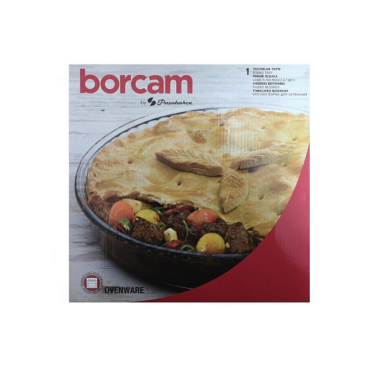 Форма для запекания стекло, 26х4.5 см, 1.72 л, круглая, рифленая, Borcam, 59044