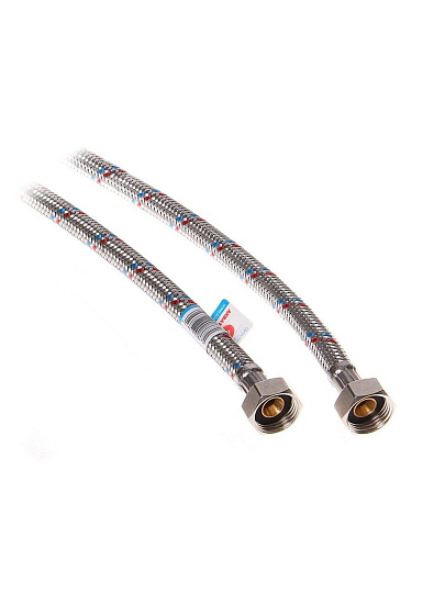 Подводка для воды 1/2"х0.8 м, г-г, латунь, AquaLine