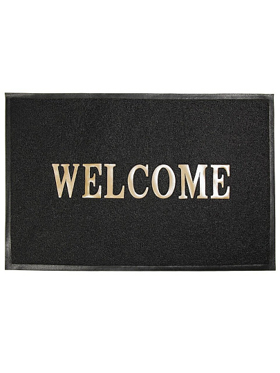 Коврик грязезащитный, 60х90 см, прямоугольный, резина, черный, Welcome, ComeForte, WM-13