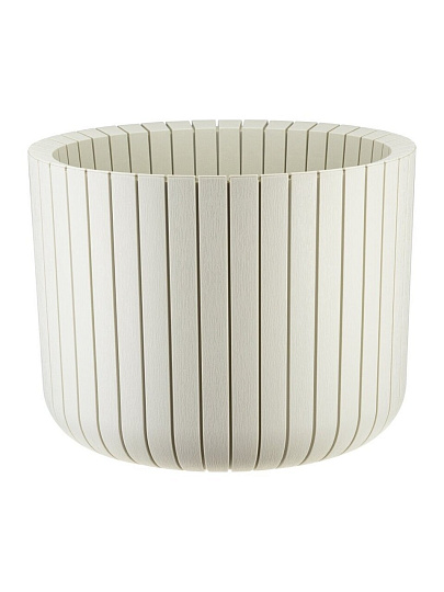 Кашпо пластик, 8 л, 25х20 см, белый ротанг, Idea, Шато, М 3039