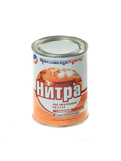 Лак Ярославские Краски, НЦ-2144, глянцевый, нитроцеллюлозный, прозрачный, для внутренних работ, 0.7 кг