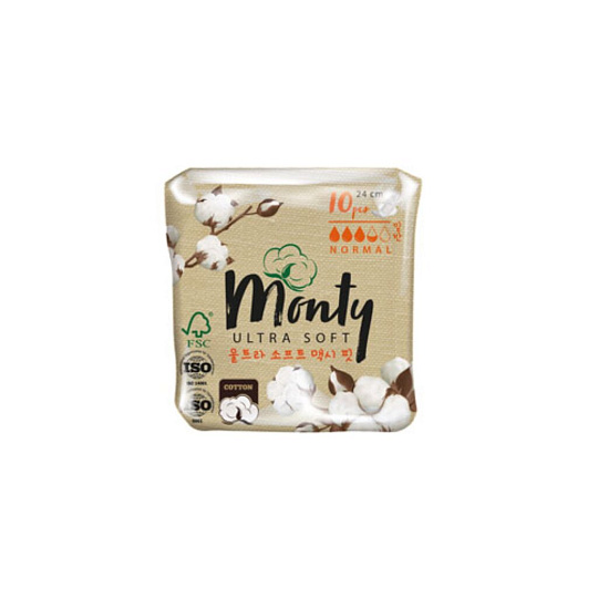 Прокладки женские Monty, Ultra Soft Normal Plus, 10 шт, MNT80149
