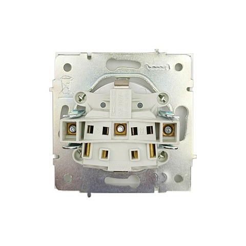 Розетка скрыт устан, 1 гн, б/з, защ штор, пластик, IP20, бел, безвинт-ой, заж/клем, Lezard, ZIMA, 70