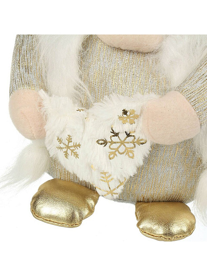 Фигурка декоративная Гномик, 17х15х41 см, бело-золотая, F010030