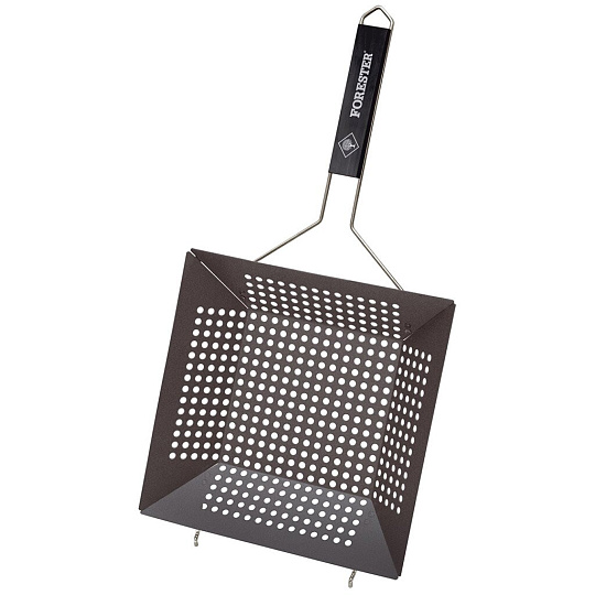 Сковорода-гриль 300 мм, Forester, нержавеющая сталь, антипригарное покрытие, рукоятка дерево, BQ-N14