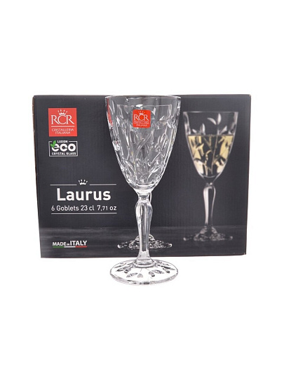 Бокал для вина, 230 мл, хрустальное стекло, 6 шт, RCR, Laurus, 56240