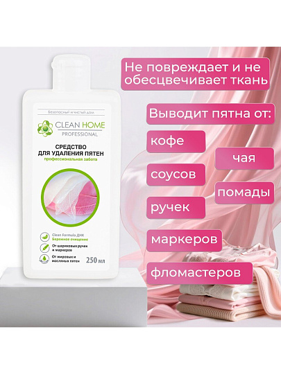 Пятновыводитель Clean Home, Быстрое решение, 250 мл