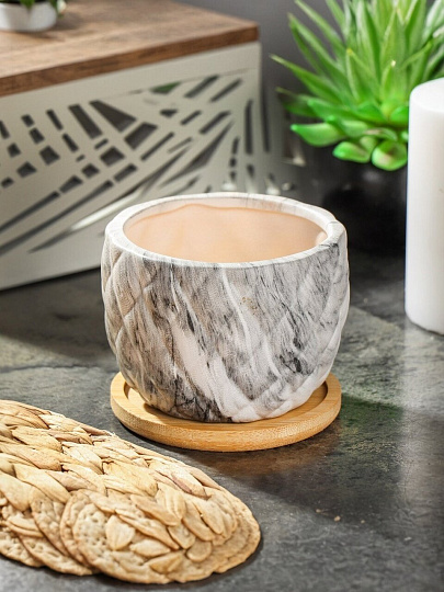 Горшок керамика, 0.2 л, 8.5х8.5х7 см, для кактусов и суккулентов, Мини, Y4-5358