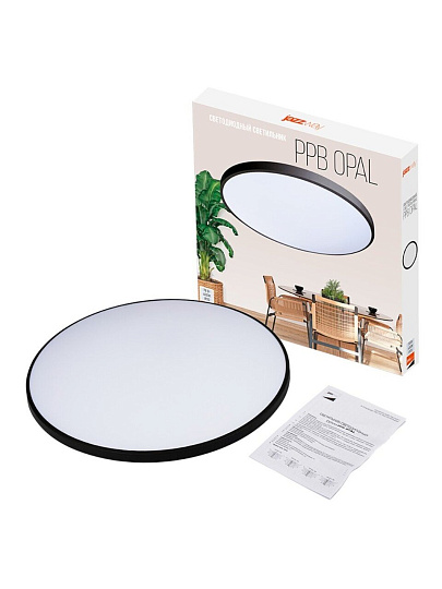 Светильник светодиодный, JazzWay, PPB OPAL, 70 Вт, 4000 К, 5600 Лм, IP20, 46х46х5.5 см, черный, 5060982