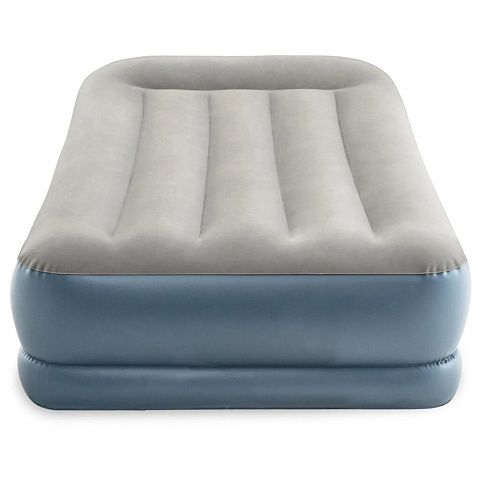Кровать надувная Intex, 191х99х30 см, 64116ND, насос встроенный, электрический, флокированная, с ребрами жесткости, 136 кг