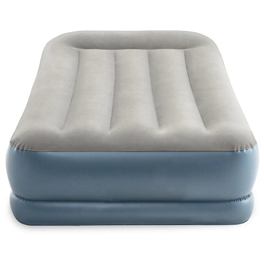 Кровать надувная Intex, 191х99х30 см, 64116ND, насос встроенный, электрический, флокированная, с ребрами жесткости, 136 кг