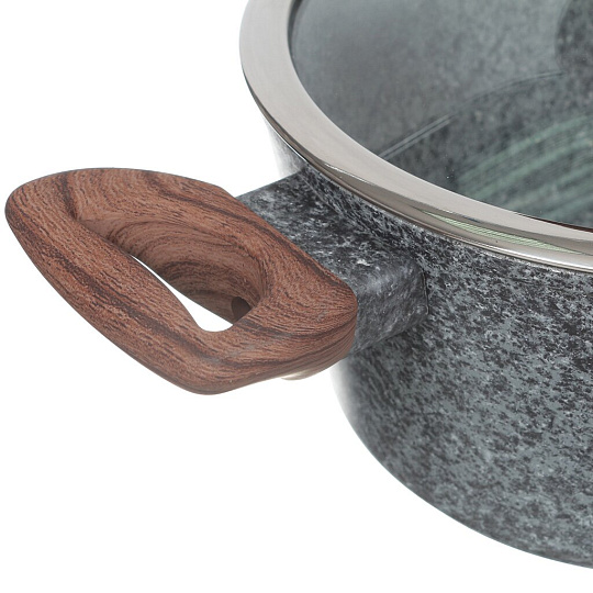 Сотейник алюминий, 28 см, антипригарное покрытие, 4.1 л, Berlinger Haus, Гранит, 1203-ВН, с крышкой, индукция