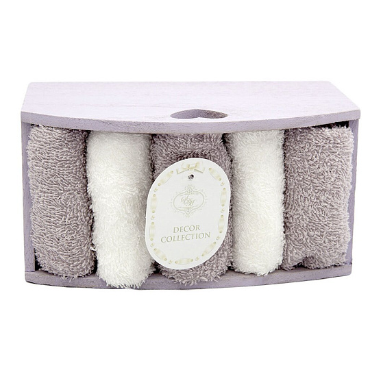 Набор полотенец кухонных 6 шт, 30х30 см, махровый, Sofi De Marko, Ноэлия, фиолетовый, подарочная упаковка, Китай